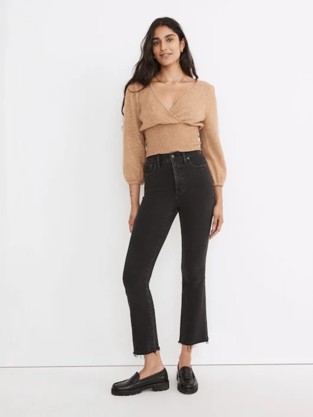 Madewell Cali Demi Boot Crop Jeans Bayland Wash Raw Hem Size 26